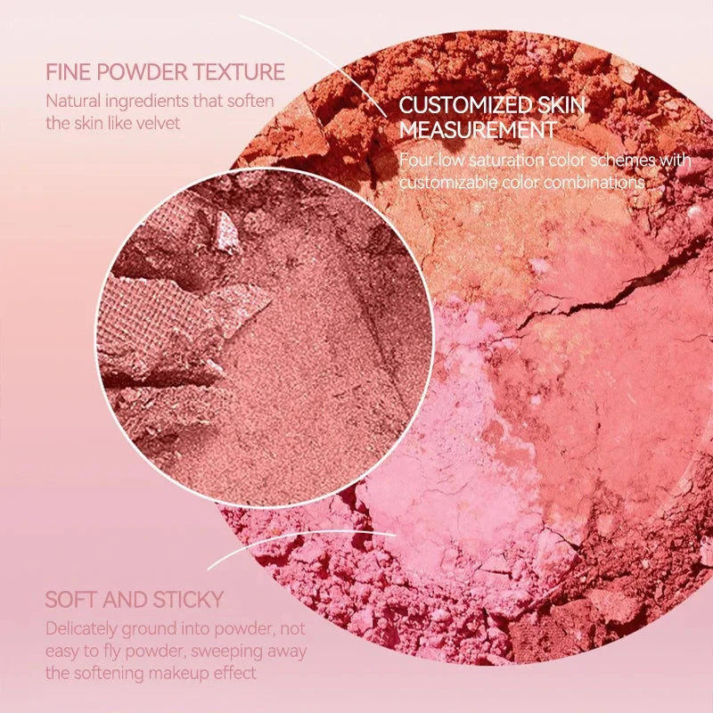 Kakashow Gradient Blush - Dual-Color with Subtle Shimmer and Matte Finish,Lasting Natural Peachy Glow for a Youthful Look Good Vibrations