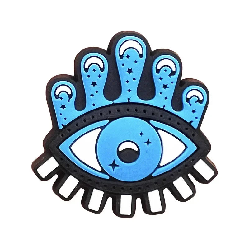 Shoe Charms for Crocs Accessories
 Blue Eyes Shoes Charm for Croc Decorations Pins Men Accessory Jeans Woman Clogs Clips Badges Good Vibrations