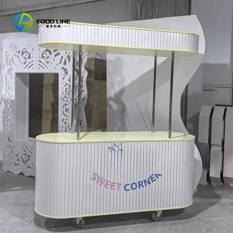 Customized Wedding Party Decorations Candy Cart and Flower Dessert Ice Cream Candy Cart for Children Kids Party Decor Good Vibrations
