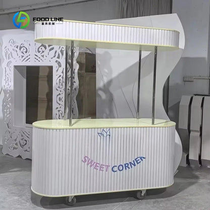 Customized Wedding Party Decorations Candy Cart and Flower Dessert Ice Cream Candy Cart for Children Kids Party Decor Good Vibrations
