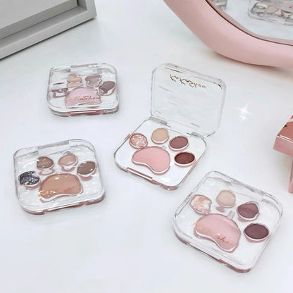 5 Colors Eye shadow Palette Cat paw shape, earthy khaki everyday look  Party Performance Makeup eye cosmetics Good Vibrations
