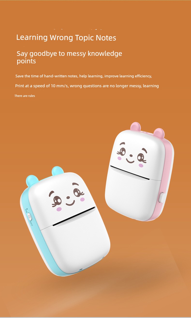 Mini Student Pocket Wrong Question Printer Meow Printer Thermal Photo Label Small Household Portable Cheap Good Vibrations