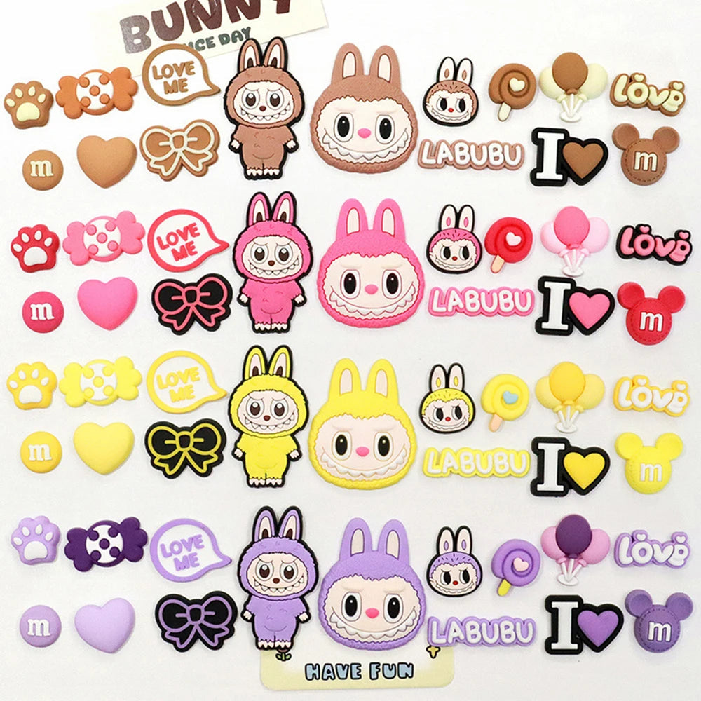 15pcs Hot Toys New Cartoon Shoe Charms Designer for Shoe Accessories Dreations for Sandals Sneaker Classic Clog Kids X-mas Gifts Good Vibrations