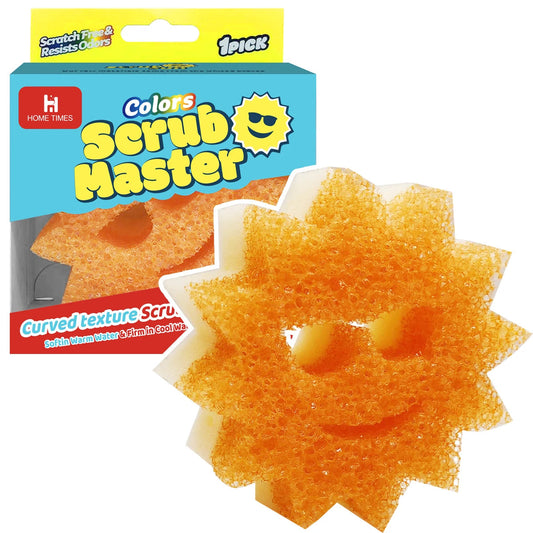 Scrub Master Scratch-Free Multipurpose Dish Sponge - BPA Free & Made with Polymer Foam - Stain & Odor Resistant Kitchen Sponge Good Vibrations