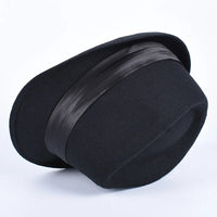 Classic Fedora Men's Hats 2025 Casual Short Sleeve Trilby Top Hat French England Elegant Ribbon Jazz Cap Fedoras Black Felt Hat Good Vibrations