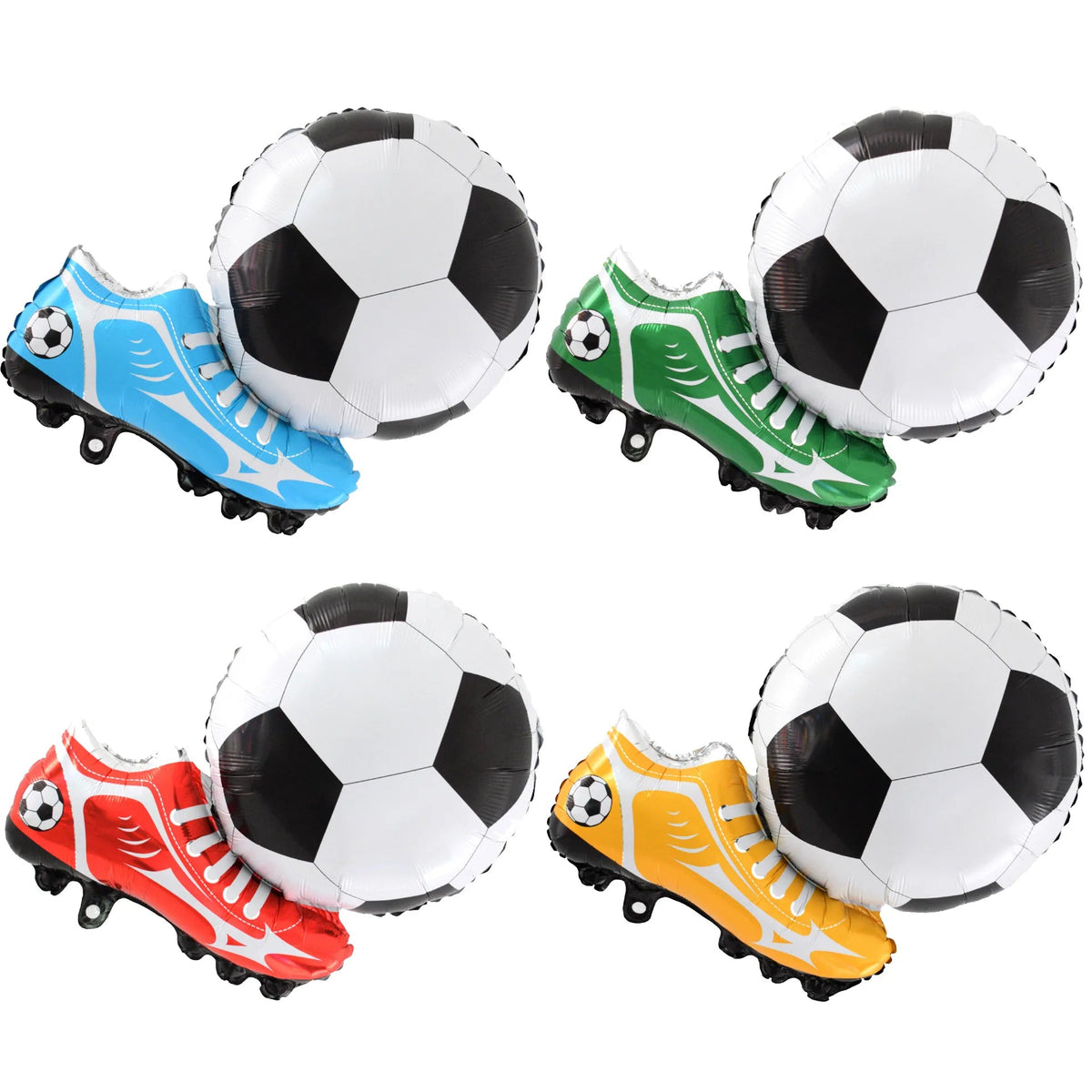 Football Soccer Ball & Shoe Foil Balloons - Sports Theme Birthday Party Decorations Kids Baby Shower Supplies Good Vibrations