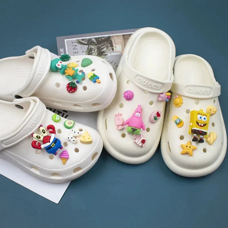SpongeBob Crocs Accessories Cute Animal Anime Shoe Buckle Crocs Charms Cartoon Character Sandals Decrations for Kids Gifts New Good Vibrations