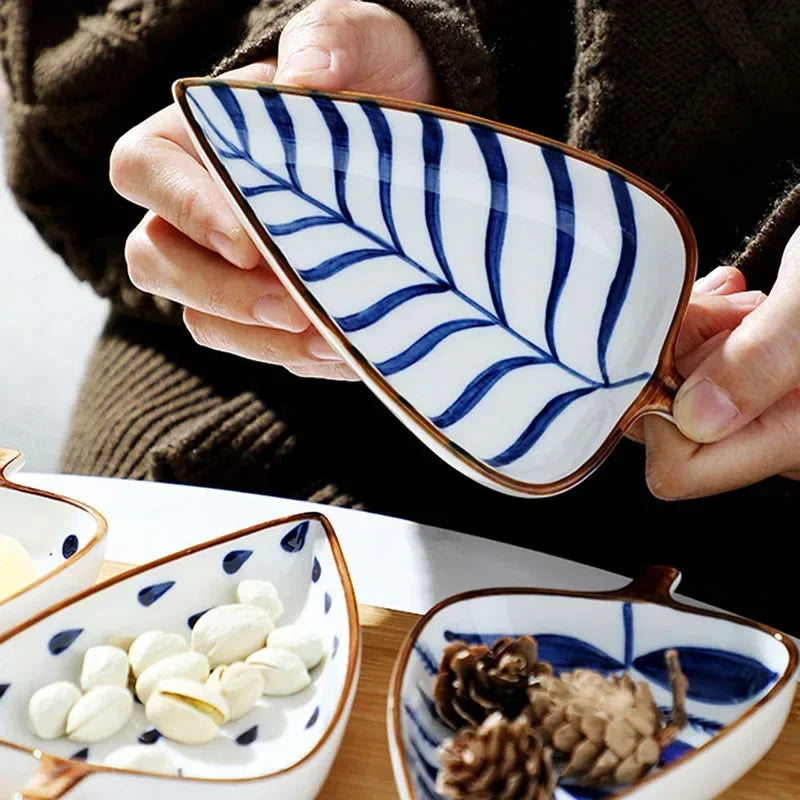 Creative leaf saucer cold dish restaurant household ceramic plate for restaurant banquet Good Vibrations