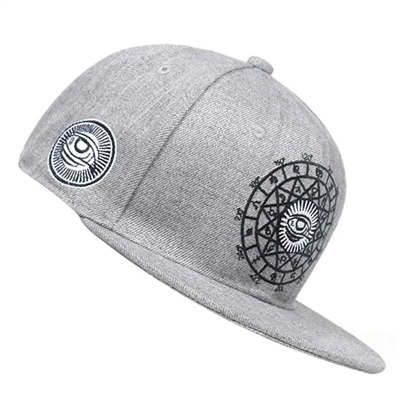 Unisex Eyes Letter Embroidery Hip-hop Hats Spring and Autumn Outdoor Adjustable Casual Baseball Caps Sunscreen Hat Good Vibrations
