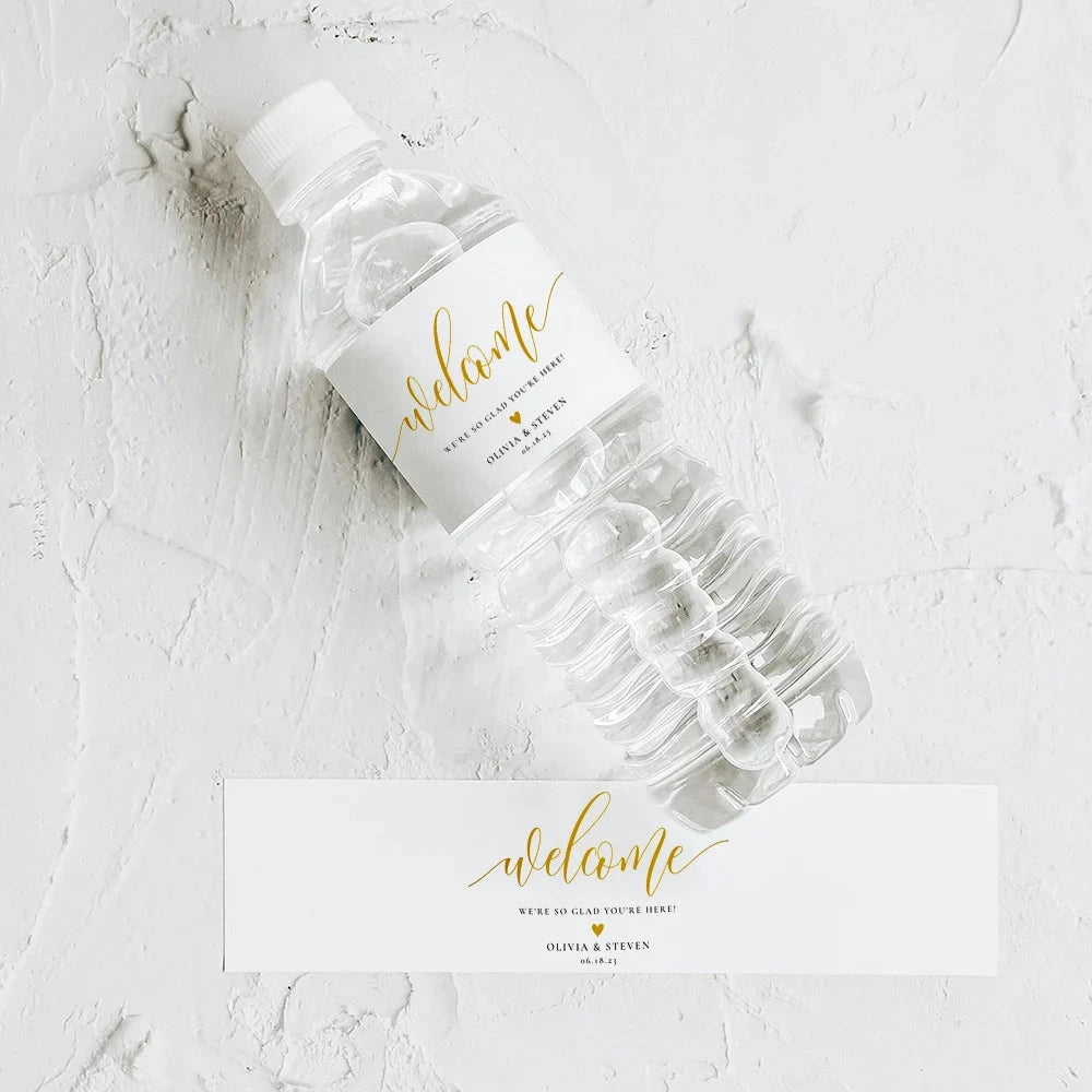 Personalized Wedding Water Bottle Label Birthday Party Thank You Water Bottle Sticker Bridal Shower Welcome Gift Wedding Decor Good Vibrations