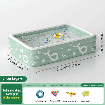 Inflatable Swimming Pool with Water Slide for Backyard Garden Party Foldable Kids Adults Family Pools PVC Swimming Pools Good Vibrations