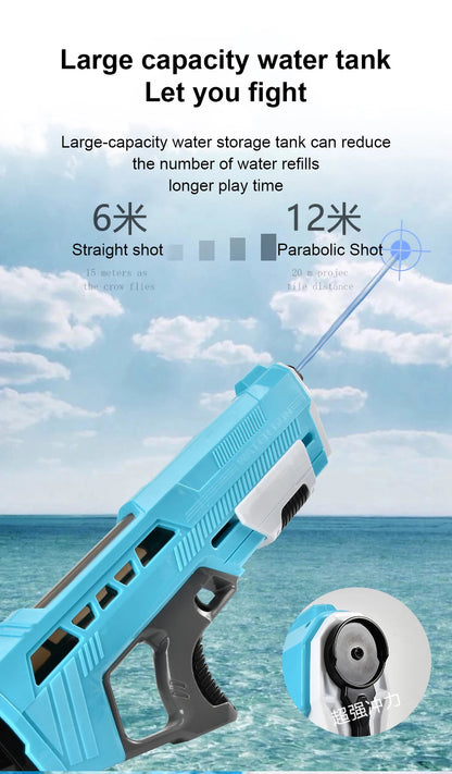 Outdoor Water Gun Toys Electric High Pressure Large Capacity Water Gun Summer Beach Swimming Pool Game Interactive Kids Toys Good Vibrations