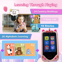Toy Phone for Kids with Dual Camera Kid Smart Phone for Boys Girls Gifts Music Player 18 Games Toddler Learning Mini Toy Phone Good Vibrations