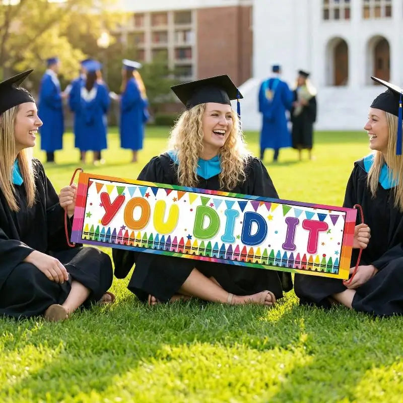 Graduation Season Decoration Holding Banners Atmosphere Photo Props Graduation Party Decoration Good Vibrations