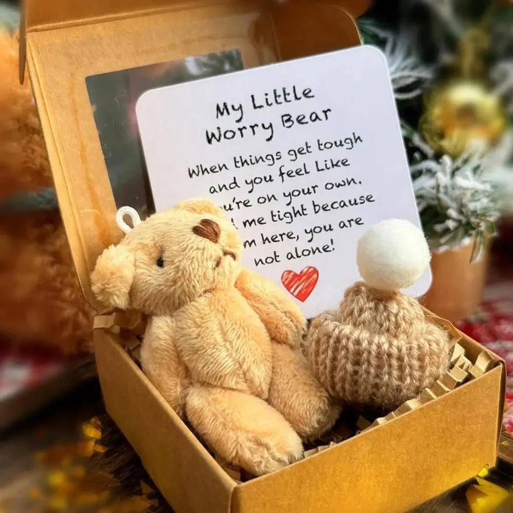 NEW Pocket Teddy Bear Mini Plush Bears In Box, Little Pocket Bears With Inspirational Card, Sympathy Gifts For Graduation Birth Good Vibrations