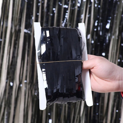 2/3/4M Party Background Wedding Decor Foil Fringe Curtain Sequin Bachelorette Photo Backdrop Wall Curtain Birthday Baby Shower Good Vibrations