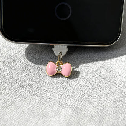 Pink Bow-Shaped Phone Dust Plug, Cute Bow Design, Sweet and Adorable Phone Accessory Good Vibrations