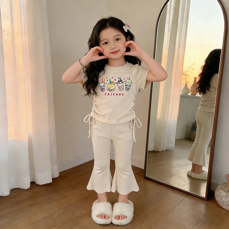 Children's Clothing Girls Sets Outfits 2026 Girls' Clothing Children Clothes Girl Female Child Clothes Summer Suit for Girl Kids Good Vibrations