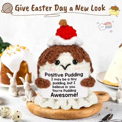 New Positive Energy Potato Hug Pocket Mini Handmade Plush Wool Knitting Doll with Card Funny Christams Gift Home Room Decoration Good Vibrations