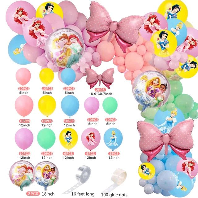 Princess Party Favor Girls' Happy Birthday Banner Princess Pinata Fillers Mask Stickers Disposable Tableware Set Decorations Good Vibrations