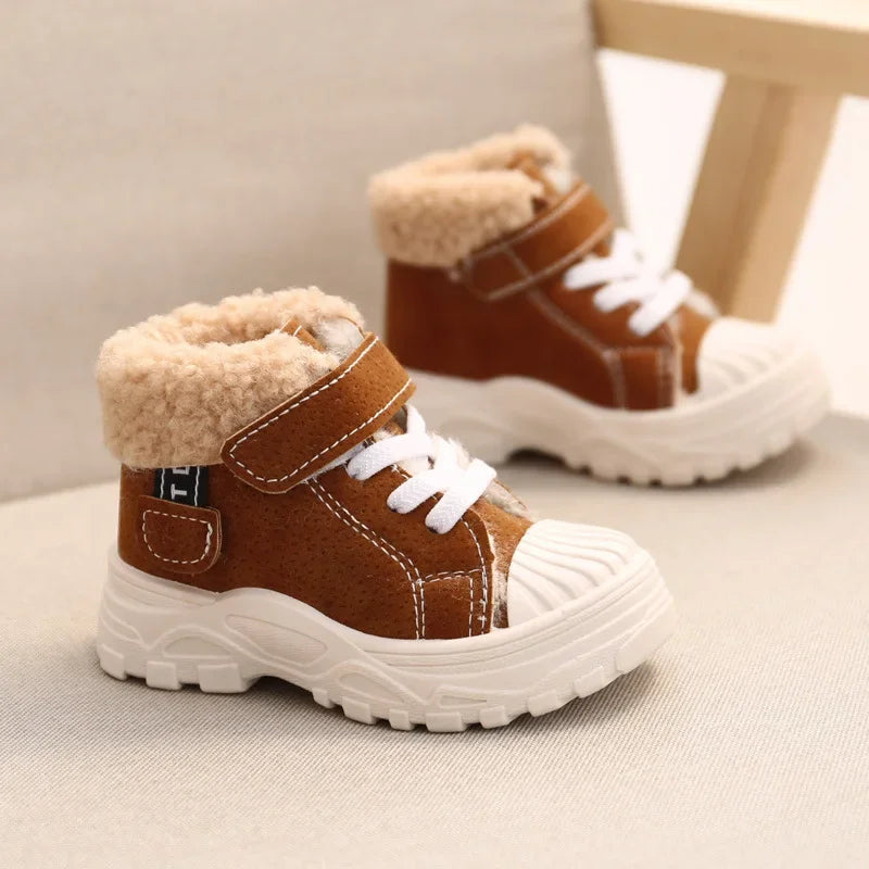 2021 Children Warm Boots Winter New Boys Plus Thicken Velvet Cotton Shoes Girls Waterproof Short Boots Baby Cotton Boots Good Vibrations