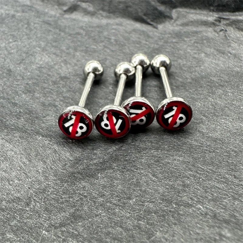 Tongue Nail Jewelry Anti Allergy Short Rod Tongue Ring Tongue Nail Spice Girl Human Body Piercing Jewelry Good Vibrations