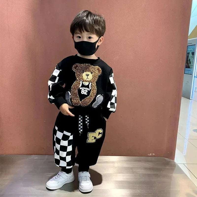 Children Baby Fashion Hoodies Boys Girls Clothing Sets Spring and Autumn Kids Long Sleeve Sweatshirt+Pants Casual Outfit Good Vibrations