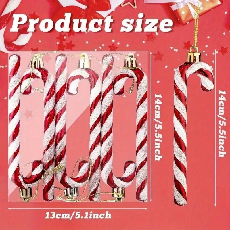 Christmas Acrylic Candy Canes Twisted Crutch Christmas Tree Hanging Ornaments New Year Party Home Decorations Kids Gift Navidad Good Vibrations