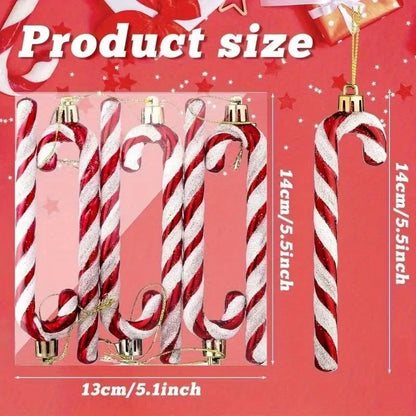 Christmas Acrylic Candy Canes Twisted Crutch Christmas Tree Hanging Ornaments New Year Party Home Decorations Kids Gift Navidad Good Vibrations