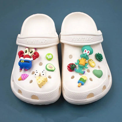 SpongeBob Crocs Accessories Cute Animal Anime Shoe Buckle Crocs Charms Cartoon Character Sandals Decrations for Kids Gifts New Good Vibrations