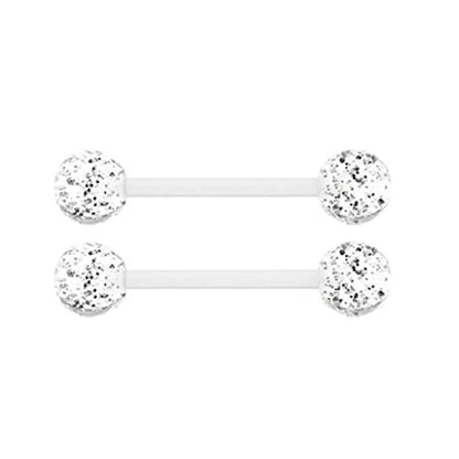 2Pcs 14G 16mm Glow In The Dark Flexible Acrylic Straight Tongue Nipple Ring Retainer Piercing Fpr Woman and Man Good Vibrations Adult Super Store