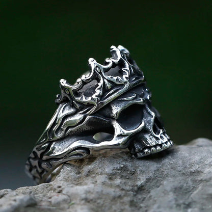 2022 NEW Men's 316L stainless steel rings Vintage Halloween Gothic Calvarium Skull punk ring fashion jewelry free shipping Good Vibrations
