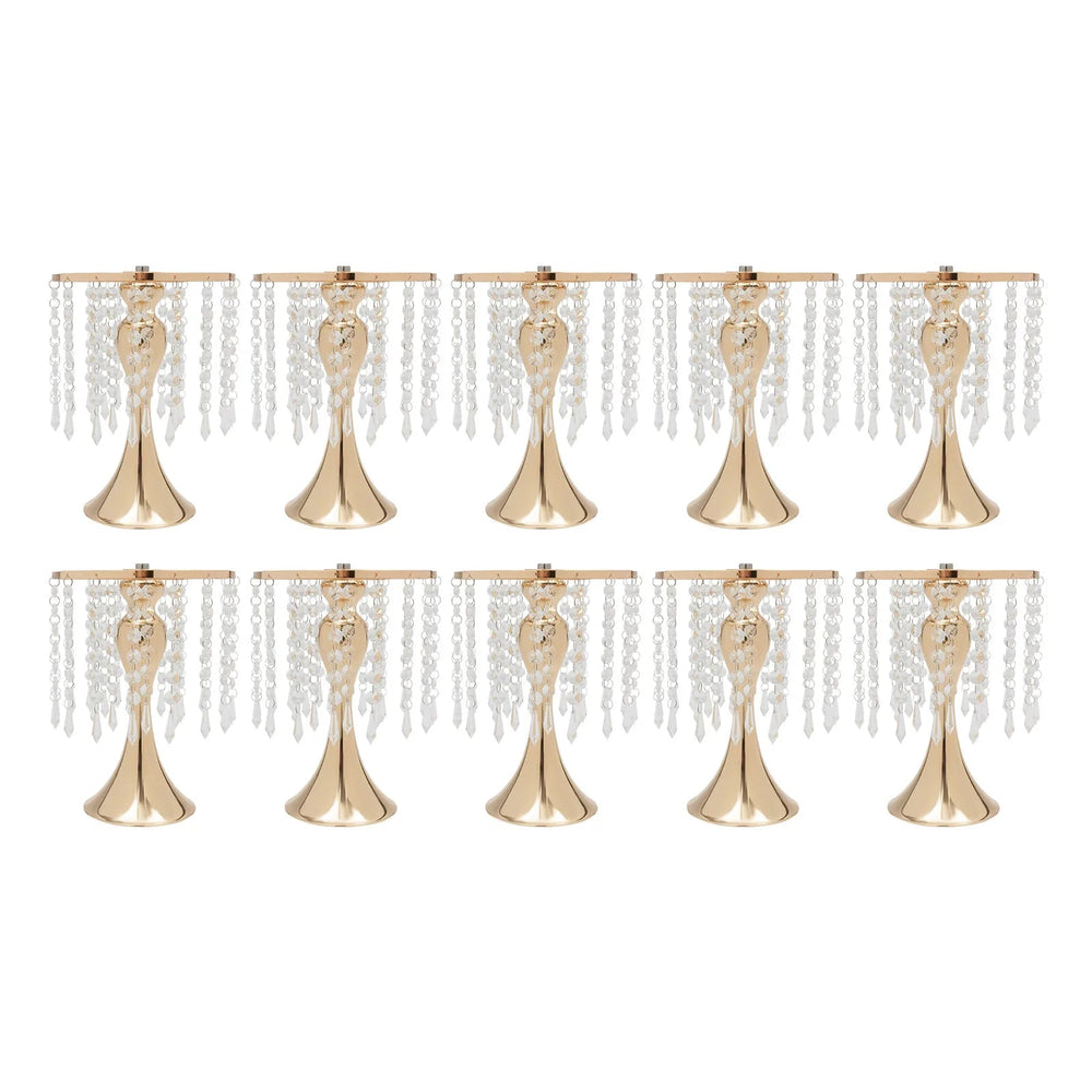Crystal Flower Stand Wedding Centerpieces Metal Flower Vase Holders for Wedding Party Decor (Gold/Silver) Good Vibrations
