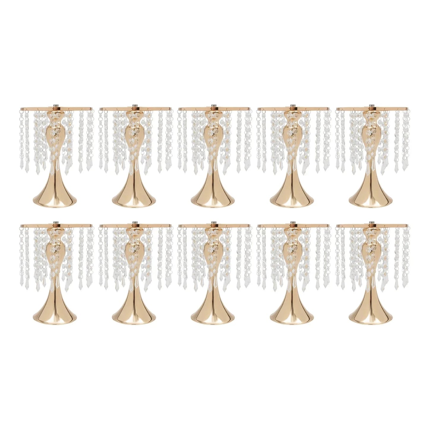 Crystal Flower Stand Wedding Centerpieces Metal Flower Vase Holders for Wedding Party Decor (Gold/Silver) Good Vibrations