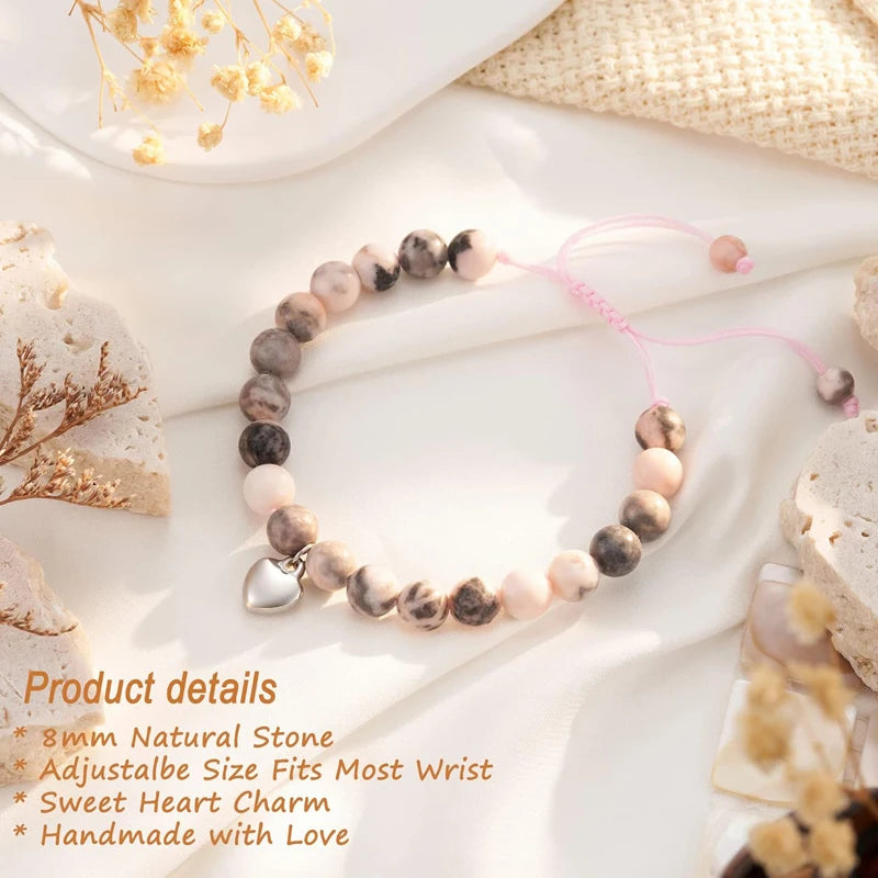 Fashion Women Teen Girl Gifts, Natural Stone Bracelets Trendy Stuff Inspirational Teen Girl Women Gifts Ideas Good Vibrations