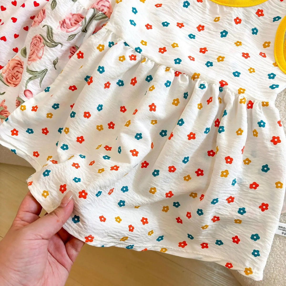 Fashion Baby Girls Clothes Baby Girl Leisure Dress Baby Clothing Printed Sleeveless Girls Dress Newborn Princess Dress Good Vibrations