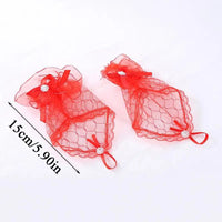 Bride Gloves For 2025 Spring Wedding 1 Pair See Through Lace Fingerless Bowknot Banquet Gloves Short Wedding Gloves Elegant Good Vibrations