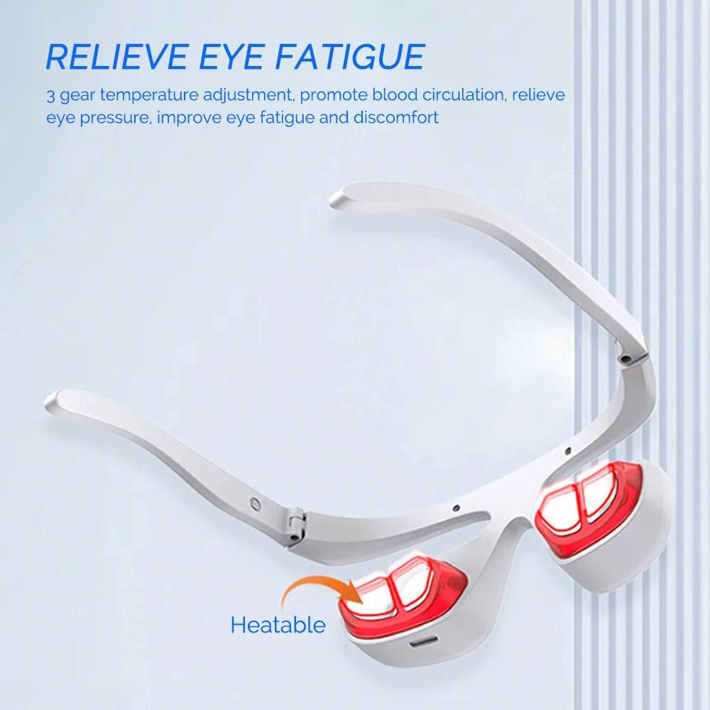 Electric Eye Massager Red Light Relieves Eye Fatigue Eyes Massage Glasses Hot Compress Eye Glasses Massager Dark Circles Remover Good Vibrations