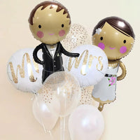 brideWedding Theme Party Bride Groom Aluminum Foil Balloon Set Bachelor Party Decoration Supplies Good Vibrations