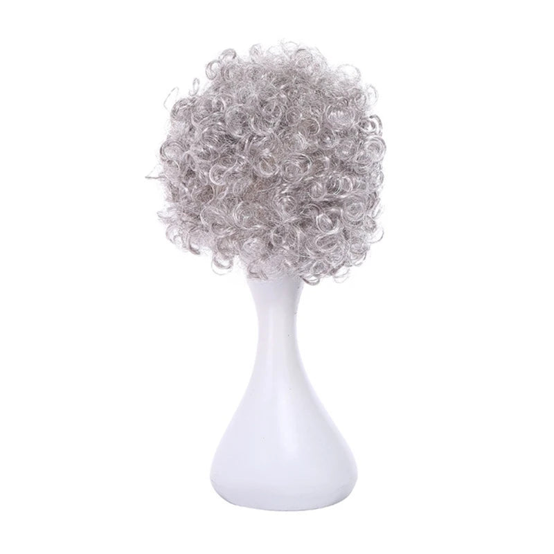 Kids Old Lady Wigs Short Gray Wigs Natural Lookings Halloween Cosplays Party Wigs Granny Costume Grandma Wigs for Girls Good Vibrations