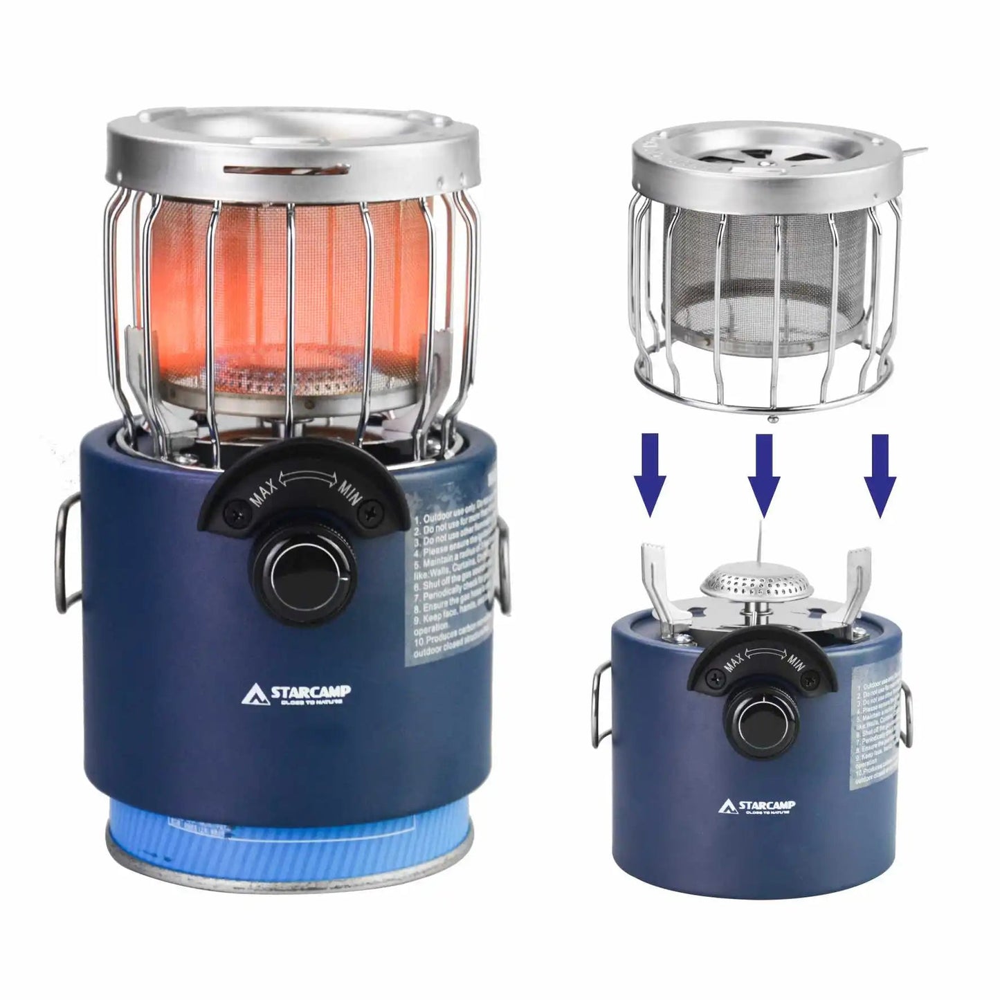 STARCAMP 2000W Outdoor Camping Backpacking Hiking and Picnic Mini Gas Heater & Stove 2 IN 1 Good Vibrations