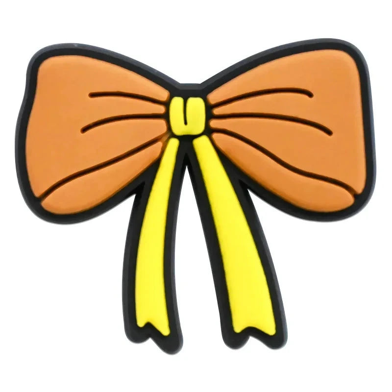 Cute Bow Shoe Charms for Crocs Accessories Decorations Shoe Clog Pin Kids Adults Party Favor Gifts Good Vibrations
