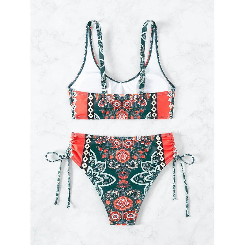 2025 New Women Bikinis Set Swimsuit Swimwear Plus Size Push Up Large Big Floral Swimming Suits Beachwear Bathing Suits ﻿ Good Vibrations