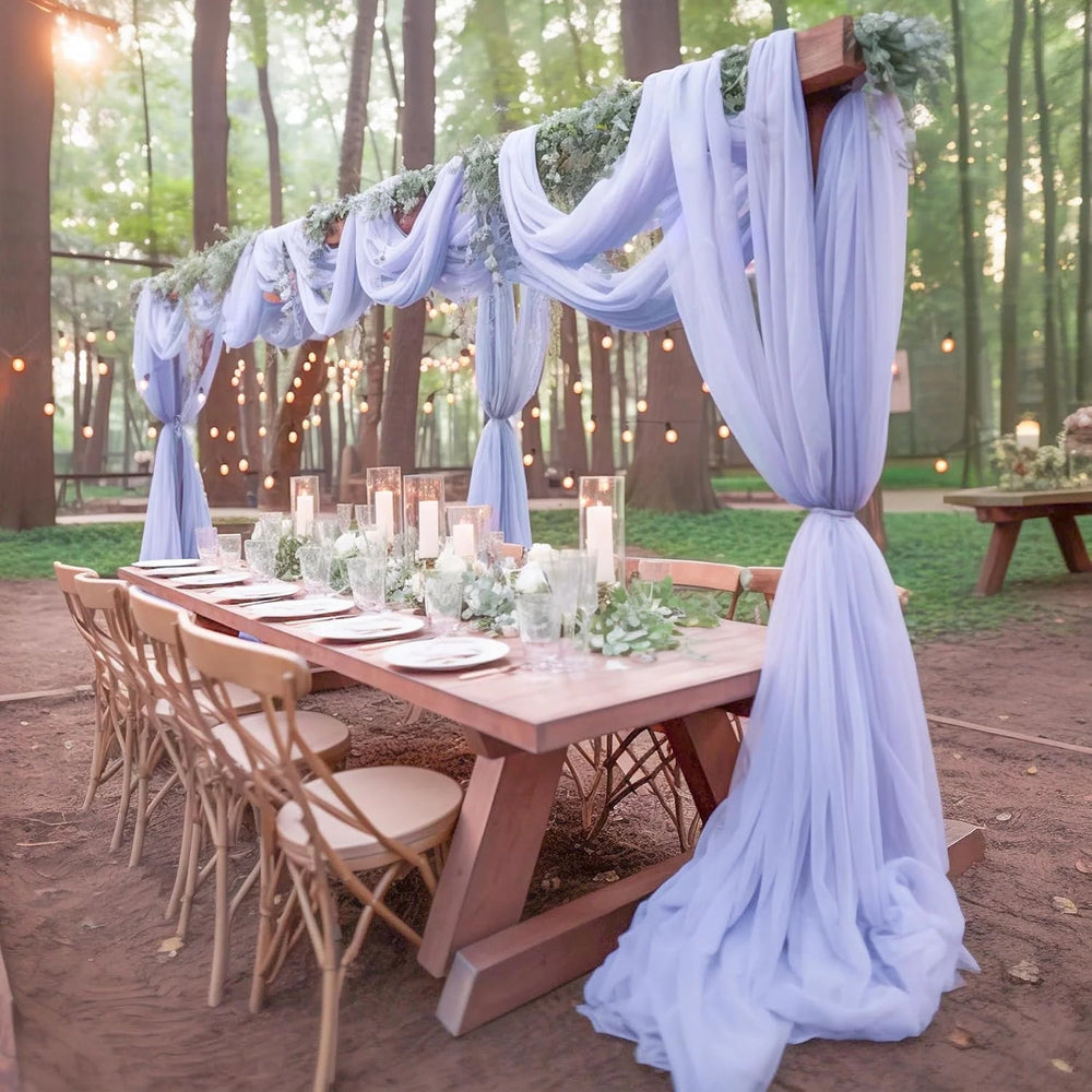 Wedding Arch Draping Fabric for Ceremony Reception Arch Decorations Chiffon Sheer Fabric Backdrop Curtains Party Bridal Shower Good Vibrations