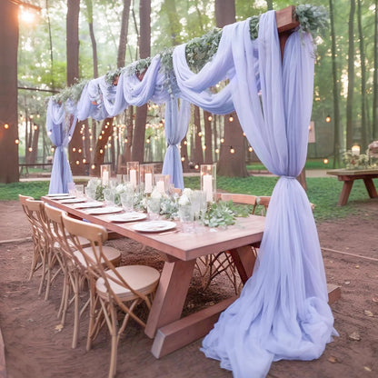 Wedding Arch Draping Fabric for Ceremony Reception Arch Decorations Chiffon Sheer Fabric Backdrop Curtains Party Bridal Shower Good Vibrations