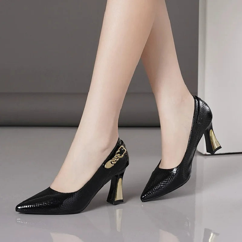 Fashion Women High Heels Shoes Sexy Pointed Toe Elegant Dress Sandals Plus Size Woman 2025 New Spring Designer Party Pumps Good Vibrations
