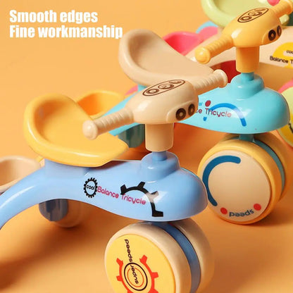 Small Tricycle Assembly Tricycle Toy Creative Inertia Tricycle Push And Go Vehicle For Boys And Girls Fine Motor Skill Toy Car Good Vibrations
