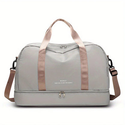 Women Travel Duffle Luggage Bag Sports Handbag Fitness Bag Large Capacity Casual Women's One Shoulder Weekend Overnight Bag Good Vibrations