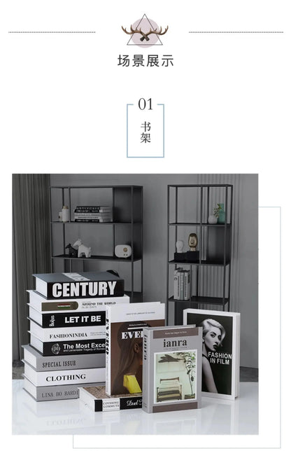 Modern fake book ornament Nordic light luxury simulation book living room home store decoration photo props book case box Good Vibrations
