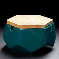 European-style Ceramic Ashtray with Cover Creative Personality Fashion Office Anti-flying Ashtray Living Room Home Decoration Good Vibrations Adult Super Store